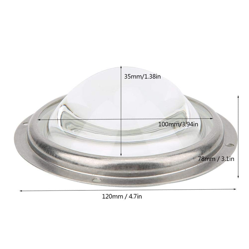 [Australia - AusPower] - Condenser Lens LED Lens Optical Glass 100mm/3.94in Beam Angle 60° Aspheric Waterproof Rubber Circle with Fixed Bracket for 20-200W LED 