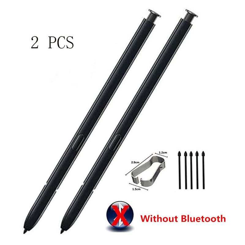 [Australia - AusPower] - 2PCS Galaxy S22 Ultra S Pen Replacement for Samsung Galaxy S22 Ultra All Versions Stylus Touch S Pen (Without Bluetooth) with Tips/Nibs (Black) Black 