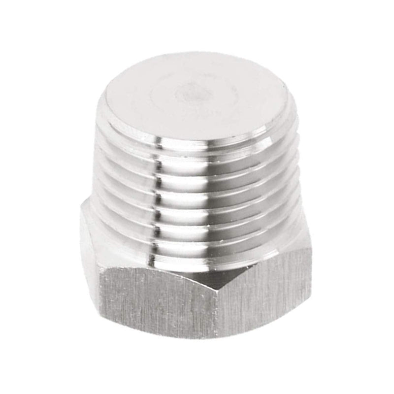 [Australia - AusPower] - LOZOME 1/2" Plug Hex Male Thread Socket Pipe Fitting NPT Stainless Steel 304 Pack of 2 0.5 Inch 