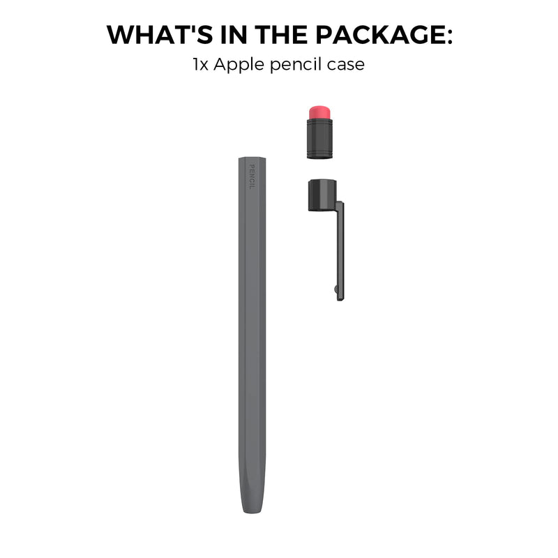 [Australia - AusPower] - TRONWIN iPencil Case for Apple Pencil 1st Generation Sleeve Silicone Protective Cover Perfect Grip Skin Classic Design with Sturdy Clip Compatible with Apple Pencil 1st Generation (Deep Gray) Deep Gray 