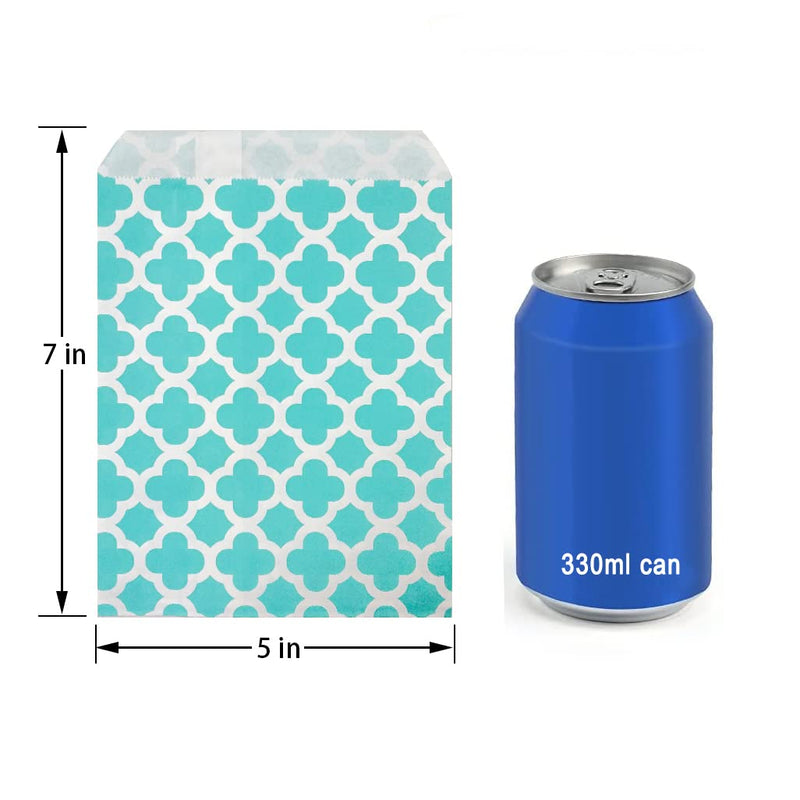 [Australia - AusPower] - KEYYOOMY 200 Pcs Candy Buffet Bags Small Paper Treat Bags (Teal Blue, 5 inch X 7 inch) Teal (Pack of 200) 