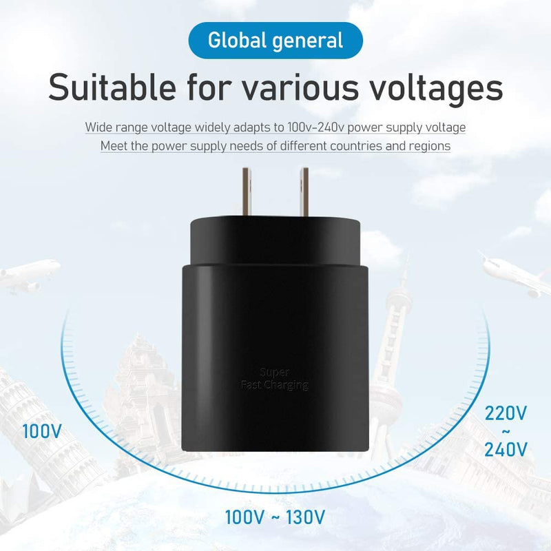 [Australia - AusPower] - USB C Charger, 25W PD Type C Fast Charger and 6FT USB C to C Charging Cable Compatible with Samsung Galaxy S22/S22 Ultra/S22+/S21/S21Ultra/S21+/S20/S20+/S20 Ultra/Note10/Note20/plus/S10 5G 