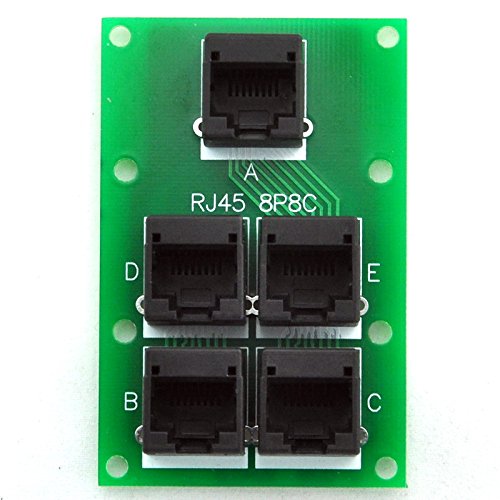 [Australia - AusPower] - Electronics-Salon RJ45 8P8C 5 Jacks Splitter DIN Rail Mounted Interface Module. 