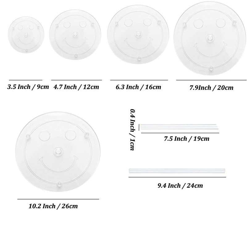 [Australia - AusPower] - KISEER 5 Pieces Cake Separator Plates Stands with 24 Pieces Plastic Cake Dowels Rods and 15 Pieces Clear Cake Sticks Support Stacking for 4 6 8 10 12 Inch Tiered Cakes 