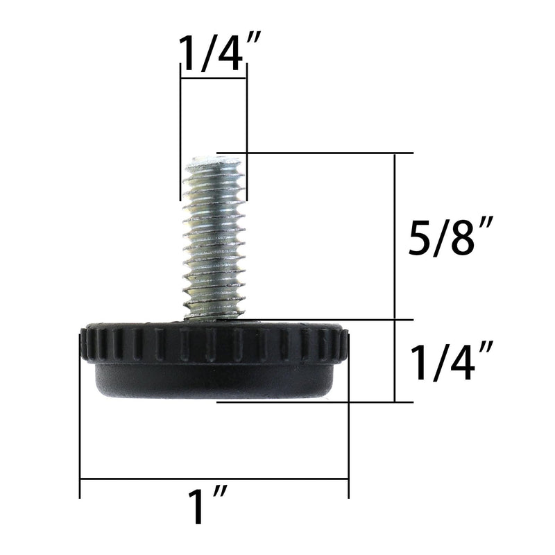 [Australia - AusPower] - MEETOOT 12PCS Screw in Threaded Furniture Leveler Furniture Leveling Feet 1/4-20 Furniture Adjustable Non Slip Feet for Furniture Table Chair Cabinet and Bathroom Cabinet 
