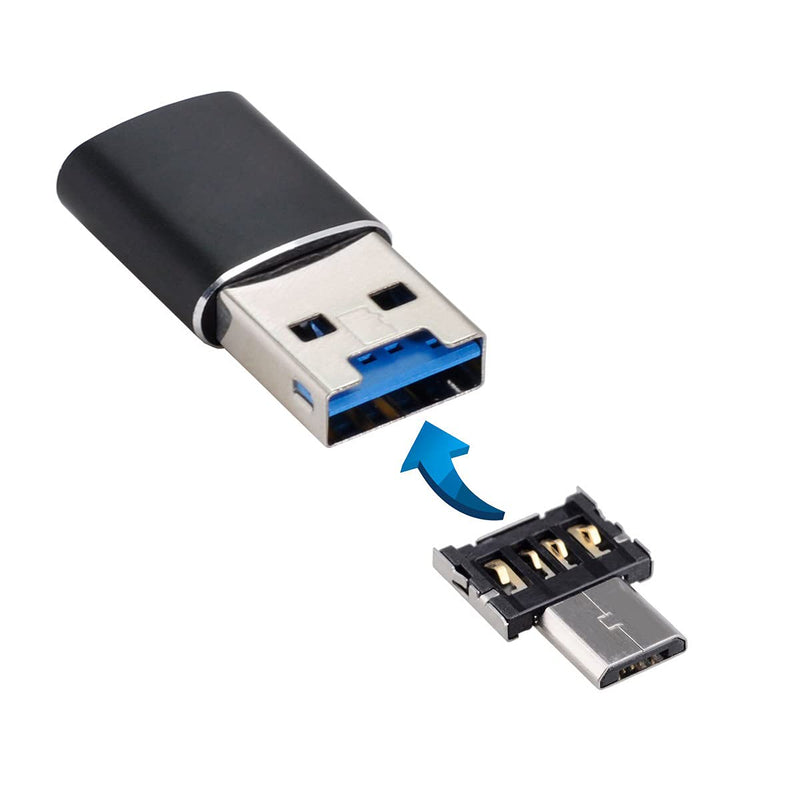 [Australia - AusPower] - Xiwai USB 3.0 to Micro SD SDXC TF Card Reader with Micro USB 5pin OTG Adapter for Tablet/Cell Phone Black Reader+Micro Connector 