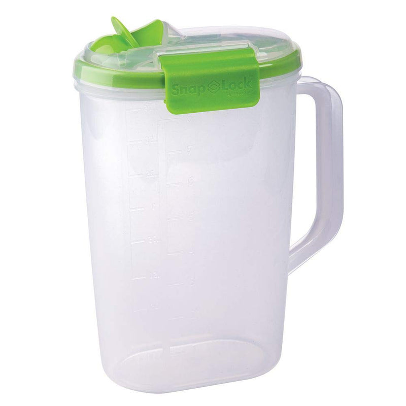 [Australia - AusPower] - SnapLock by Progressive Juice Pitchers 2.0 Liter Container - Green, Easy-To-Open, Leak-Proof Silicone Seal, Snap-Off Lid, Stackable, BPA FREE 