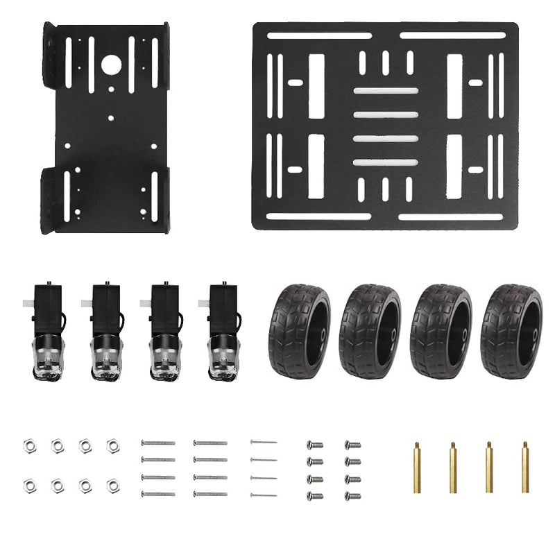 [Australia - AusPower] - LewanSoul 4WD Robot Kit with Aluminum Alloy Frame, TT Motor and 60mm Mecanum Wheels, Smart Robot Car,DIY Kit (Unassembled) Rubber wheel chassis car 