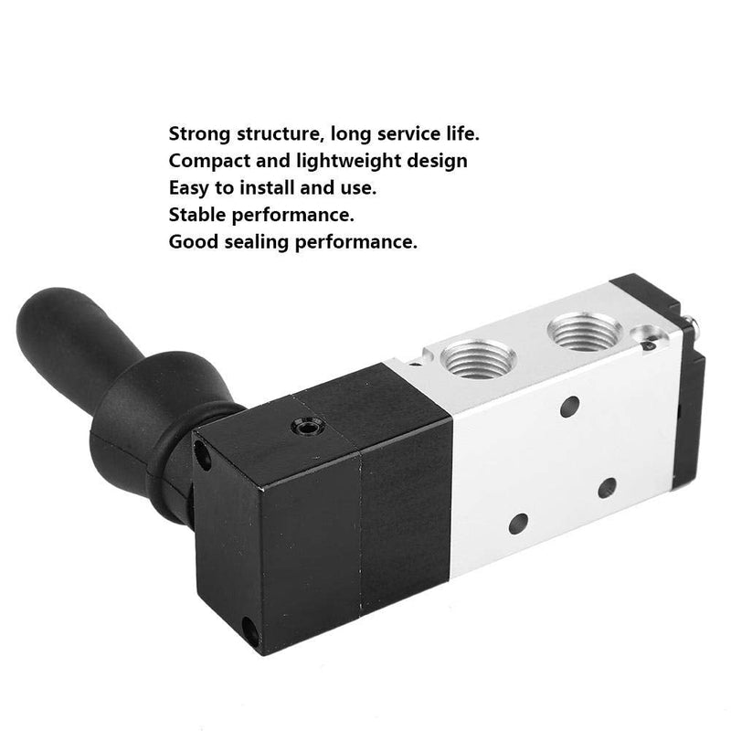 [Australia - AusPower] - Pneumatic Manual Control Valve 5 Port 3 Position Hand Lever Valve 0~0.8Mpa Pneumatic Air Hand Lever Operated Valve Solenoid Valve, (inlet PT1/4) (exhaust G1/8)(4H230-08) 
