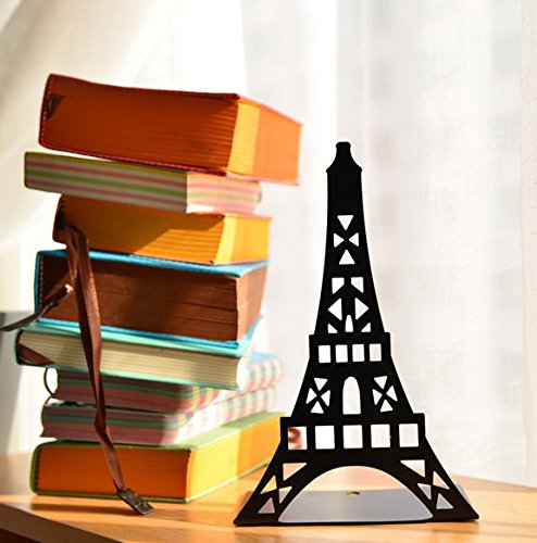 [Australia - AusPower] - Schoolsupplies Tinplate Eiffel Tower Creative Bookshelf Metal Book Holder Stand Decorative Bookend Portable Read Books Stand Book Stalls(Blue) 