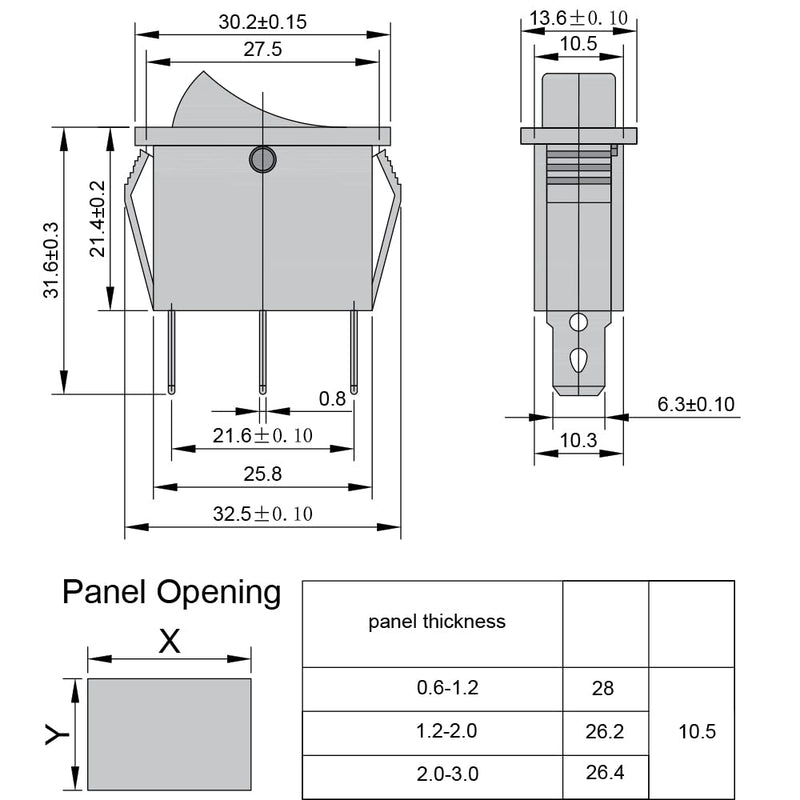 [Australia - AusPower] - Fielect 1Pcs KCD3 ON/Off Boat Rocker Switch 2Pin 250V/15A 125V/20A Car Boat Red Rocker Switch Toggle 1Pcs 2 Position 2 Pin Red 