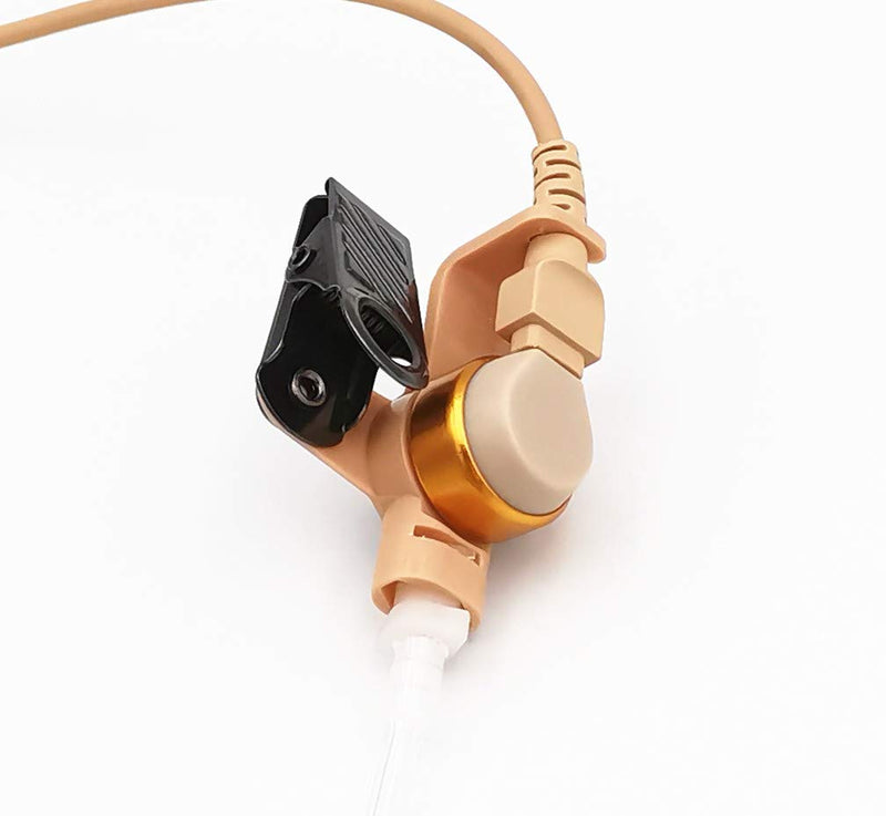 [Australia - AusPower] - JUYODE Acoustic Tube Earpiece Security Surveillance Headset for Baofeng uv 5r BF-888S Kenwood 2 Pin Walkie Talkie Radio Law Enforcement with Mic PTT - Beige 