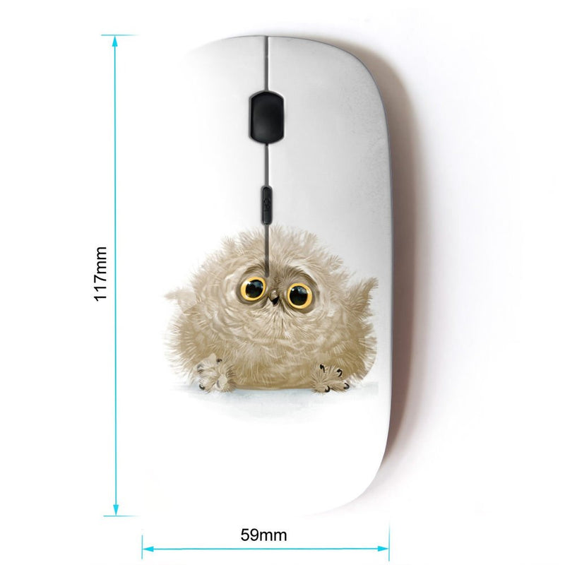 [Australia - AusPower] - KOOLmouse [ Optical 2.4G Wireless Mouse ] [ Fluffy Owl Baby Bird Grey Big Eyes Cute ] 