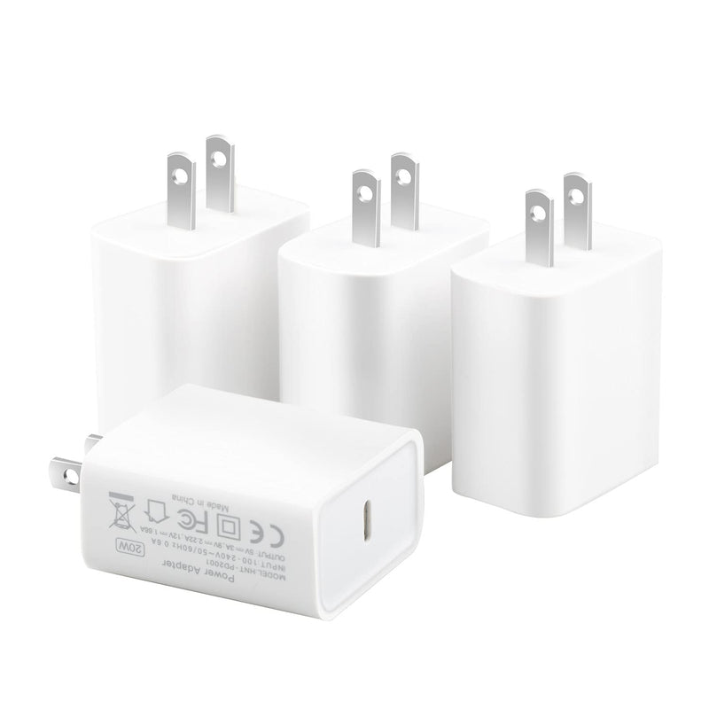 [Australia - AusPower] - [4Pack] Sehonor 20W USB C Fast Charger Block,PD 3.0 USB Type C Wall Charger Power Adapter for iPhone 13/13 Pro Max/13 Mini/iPhone 12/12 Pro Max/12 Mini/11,iPad Air 2022,iPad Pro,Pixel and Samsung 