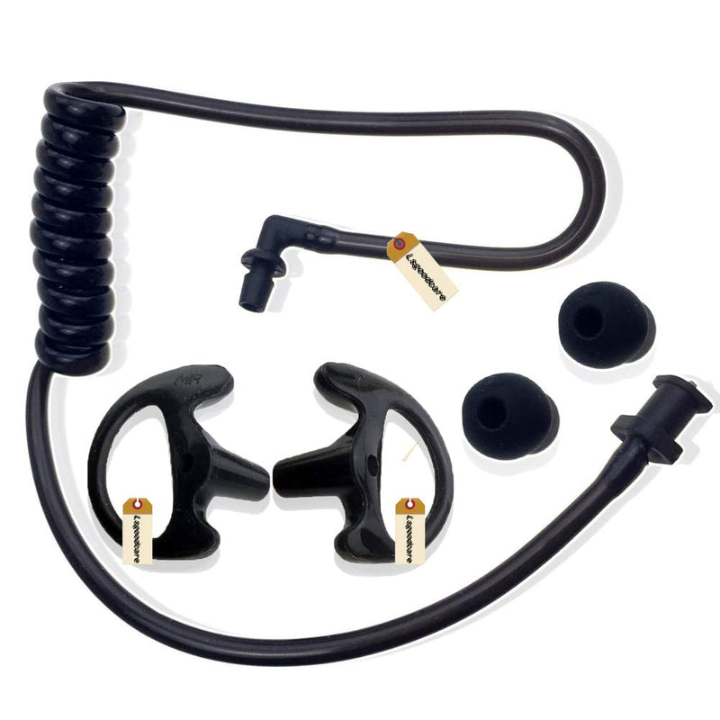 [Australia - AusPower] - Lsgoodcare Replacement Acoustic Coil Audio Mic Tube with Earbuds Compatible for Motorola Kenwood Icom Two Way Radio Acoustic Tube Earpiece Replacement 