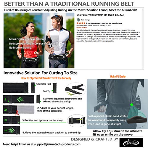 [Australia - AusPower] - AiRunTech Hydration Running Belt with Water Bottles Zero Bounce Design for Marathon, 10K, 5K, Trail, Race Training, Water Belts for Woman Men, Jogging Cycling Biking Waist Pack for Any Phone Size BK 2*6 OZ bottles 