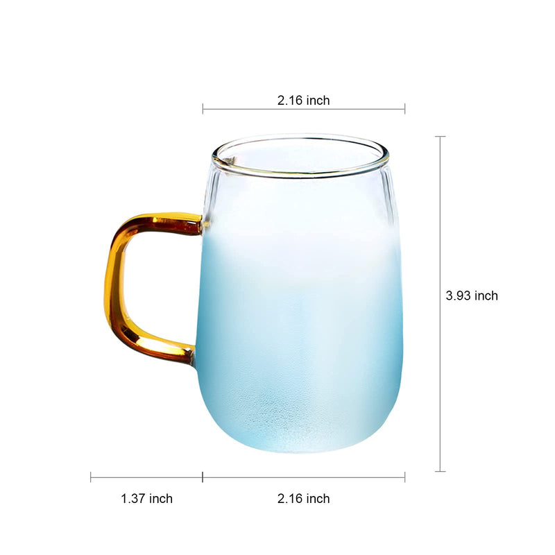 [Australia - AusPower] - Clear Glass Cups, Drinking Glasses with Handle(8.5oz),High Borosilicate Glass Cups,Coffee Mugs, Large Capacity Cups For Milk, Fruit & Vegetable Juice, Espresso, Cappuccinos ,Herbal Tea，LUCKY-GO 2-piece set 