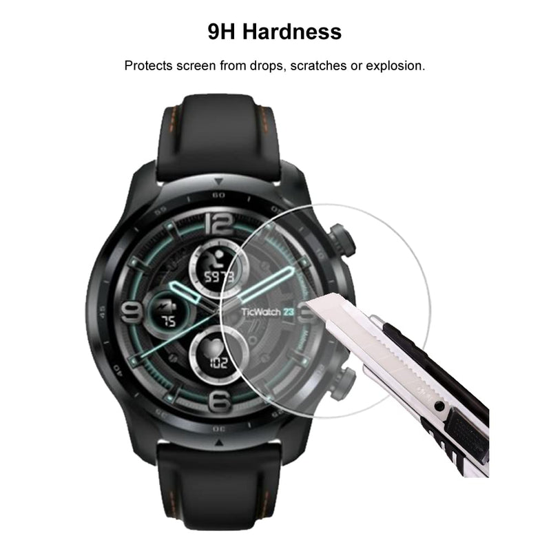 [Australia - AusPower] - 4 Pack For TicWatch Pro 3 Smart Watch Tempered Glass Screen Protector, 9H Hardness, 2.5D, Anti Scratch, HD Clear 