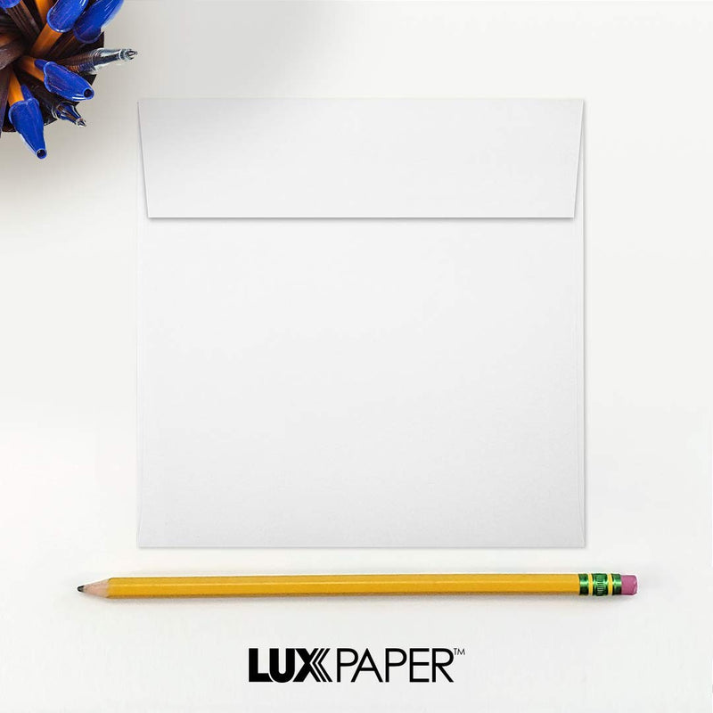 [Australia - AusPower] - LUX Paper Square Invitation Envelopes for 5 1/4 x 5 1/4 Cards in 80 lb. Bright White, Printable Envelopes for Invitations, with Peel & Press Seal, 50 Pack, Envelope Size 5 1/2 x 5 1/2 (White) 80lb. Bright White 
