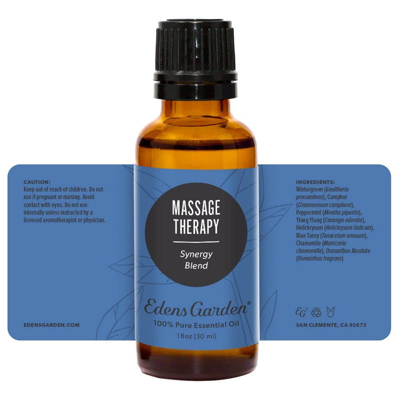 [Australia - AusPower] - Edens Garden Massage Therapy Essential Oil Synergy Blend, 100% Pure Therapeutic Grade (Undiluted Natural/ Homeopathic Aromatherapy Scented Essential Oil Blends) 30 ml 1.01 Fl Oz (Pack of 1) 