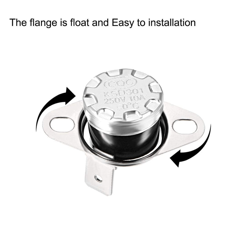 [Australia - AusPower] - uxcell KSD301 Thermostat 90°C/194°F 10A N.C Adjust Snap Disc Temperature Switch for Microwave,Oven,Coffee Maker 2pcs 