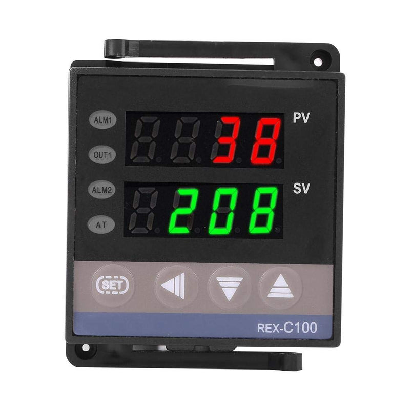 [Australia - AusPower] - Temperature Controller, REX-C100 Digital PID Temperature Controller Thermostat with PV/SV Dual Display, RELAY and SSR Control, for Temperature Measurement, Thermostatic control, Temperature Switch 