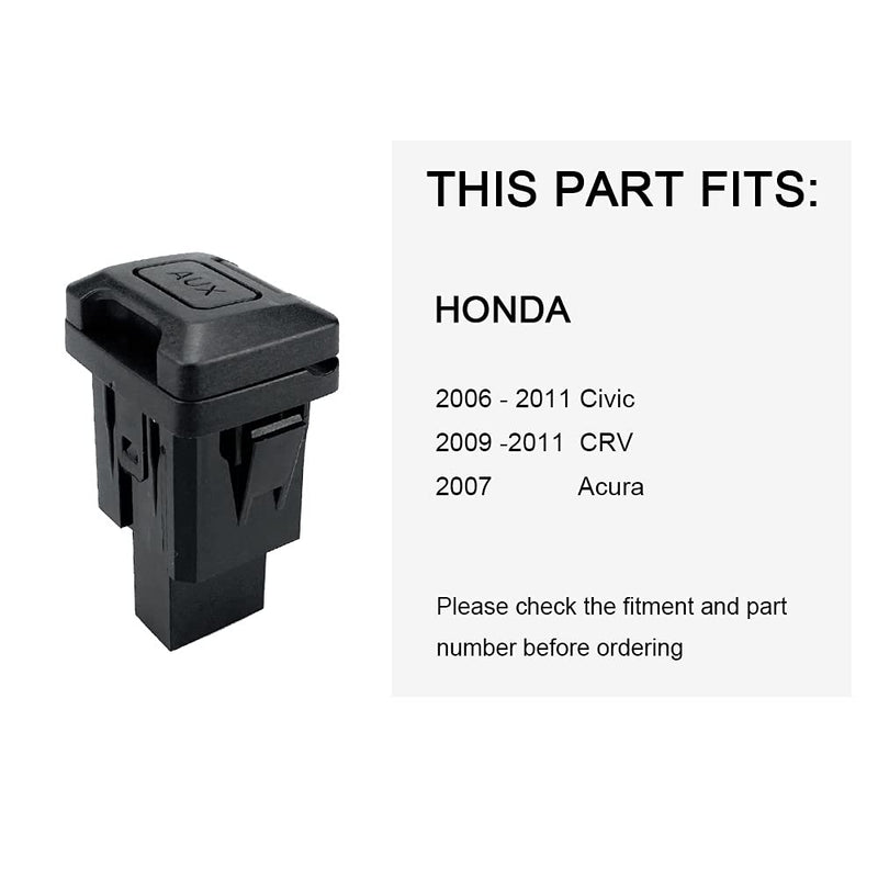 [Australia - AusPower] - Auxiliary Audio Input Jack Adapter Aux Port Compatible with Honda 2006-2011 Civic 2009-2011 CRV Replacement for 39112-SNA-A01 