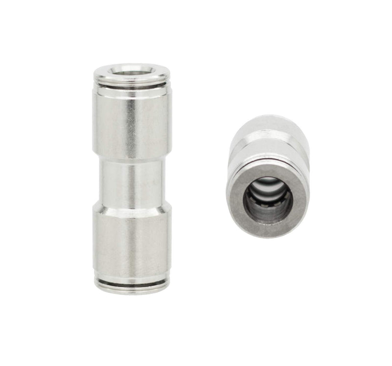 [Australia - AusPower] - PneumaticPlus PN26-1/4-1/4 Push to Connect Metal Fitting, Straight Union - 1/4" Tube OD x 1/4" Tube OD (Pack of 5) 