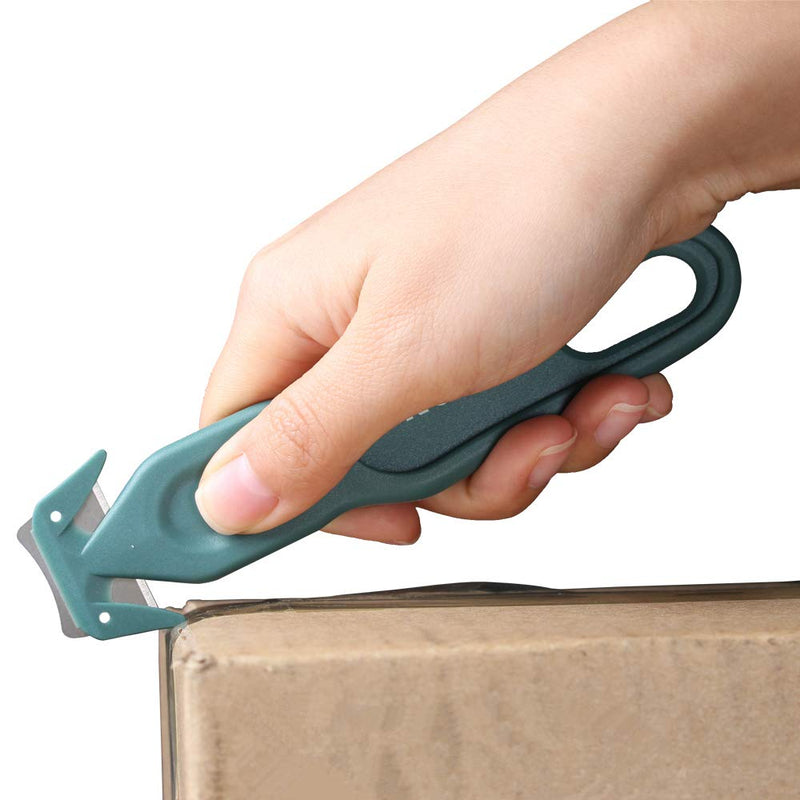 [Australia - AusPower] - Nova Safety Cutter Tool, Safety Box Cutter Knife, Ergonomic Film Cutting Blade, Box, Strap, Carton, Package, Envelope and Letter Opener (10 Piece - Green) 10 Pack 