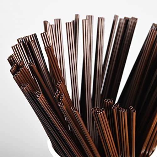 [Australia - AusPower] - TAODAN Coffee Straw 200PCS Brown Disposable Three-Hole Coffee Stirrers Drinking Plastic Straws Stirring Stick for Party Festive Wedding 17cm 