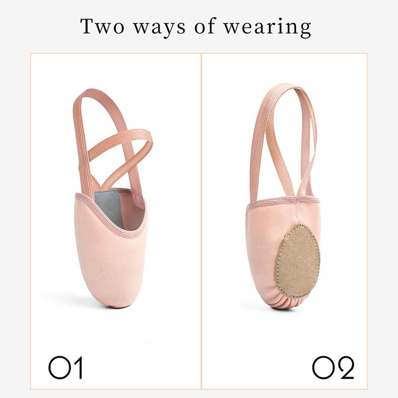 [Australia - AusPower] - Stelle Pirouette Dance Half Sole Canvas Shoes Turning Shoes for Ballet Jazz Girls/Women/Boy/Men/Adult 3-4 Women/2-3 Men Ballet Pink 