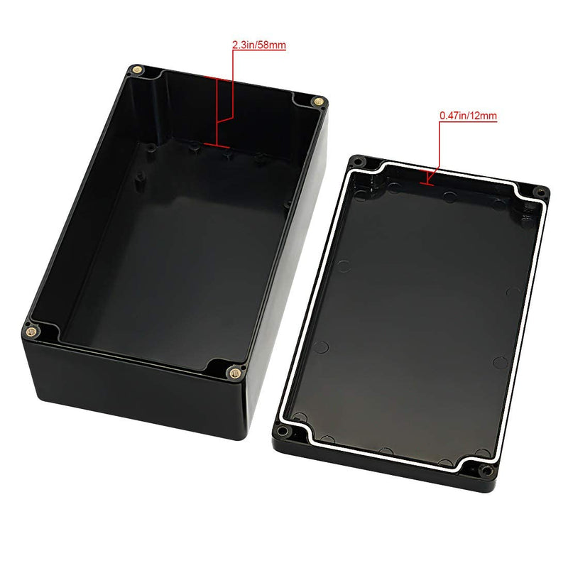 [Australia - AusPower] - LeMotech Project Box ABS Plastic IP65 Waterproof Dustproof Electrical Junction Box Outdoor Enclosure for Electronics Black 7.87 x 4.72 x 2.95 inch (200 x 120 x 75 mm) 7.87"x 4.72"x 2.95" 1 pack 