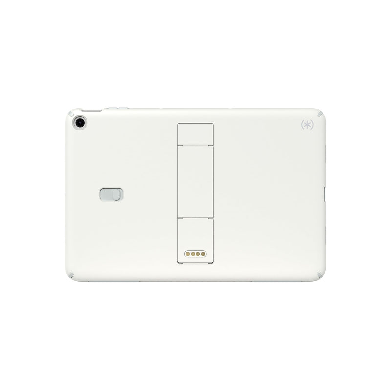 [Australia - AusPower] - Speck Google Pixel Tablet 2023 Case and Stand - Full Back, Thin, Scratch Resistant, Drop Protection & Adjustable Kickstand - Works with Google Pixel Charging Speaker Dock - White & Silver StandyShell Off White/Serene Silver 