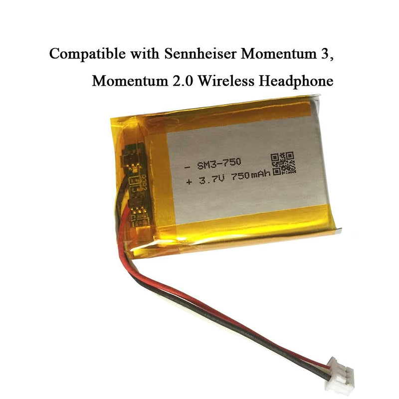 [Australia - AusPower] - 750mAh Replacement Battery for Sennheiser Momentum 3 Momentum 2.0 Wireless Headphones 