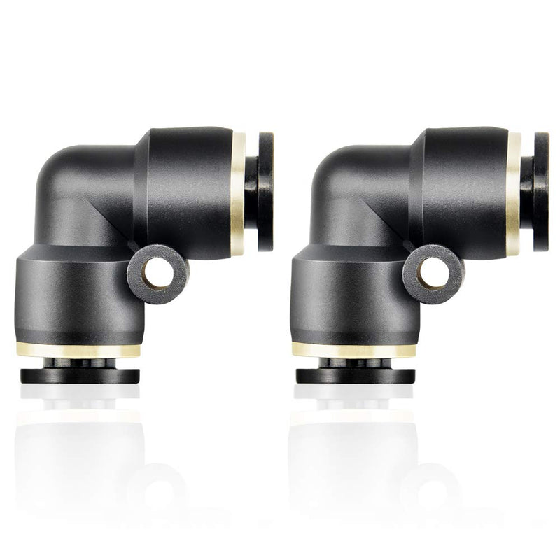 [Australia - AusPower] - TAILONZ PNEUMATIC Black Elbow 1/4 inch Tube OD Push to Connect Tube Fittings Push Lock PV-1/4 (Pack of 10) 1/4"OD 