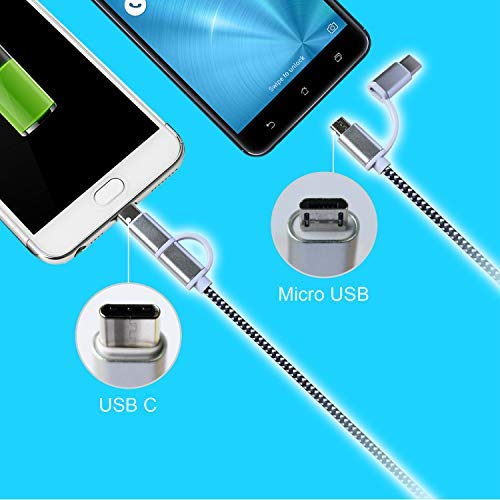 [Australia - AusPower] - Arttron Type C&Micro USB 2 in 1 Fast Charging Cable,1X10Ft Extra Long Durable Fast Charging Cord for Android Phone, Samsung Galaxy S10/9/8/7, Xbox One Controller, Dualshock 4, PS4, Car Charger etc. 10ft 
