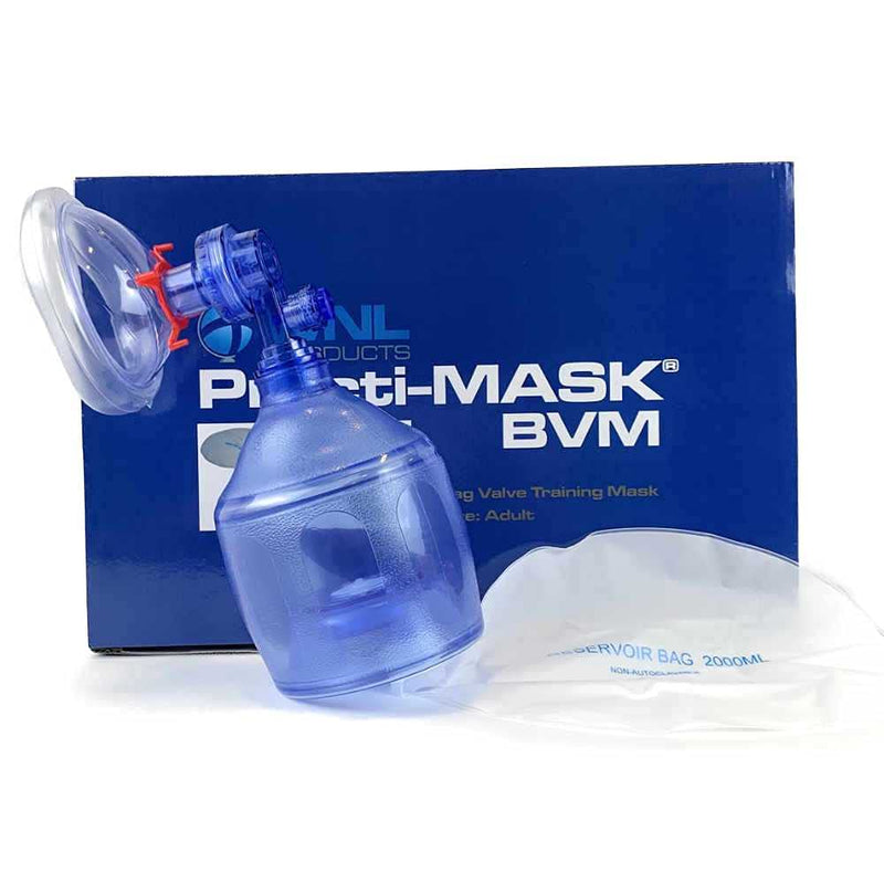 [Australia - AusPower] - WNL Products 5000BVM-SINGLE Practi-Mask BVM Adult/Child CPR Training Mask Includes 1 Adult/Child CPR Training Practi-Mask, 1 Adult/Child Bag Valve Squeeze Bag, 1 Reservoir Bag (Single - Adult & Child) 
