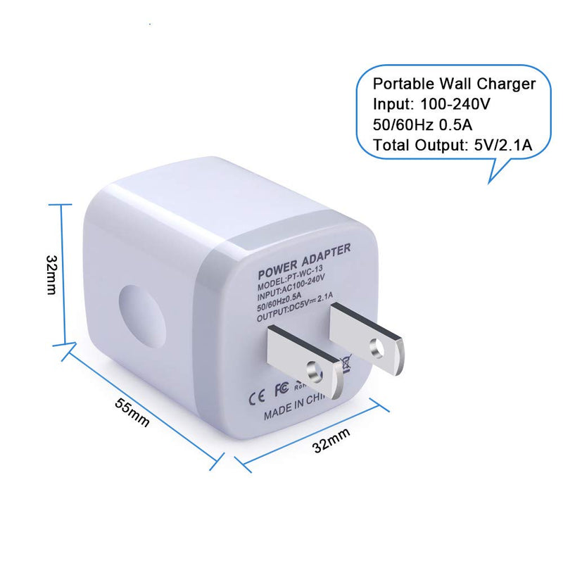 [Australia - AusPower] - OrSunday USB Type C Cable Phone Charger Compatible Moto G7, G7 Power, G7 Play, G6, G6 Plus, X4, Z3, Z3 Play, Z3 Force, Z2 Force, Motorola Z Droid Charging Cord + 2.1A Dual Port Wall Charger USB Block White 