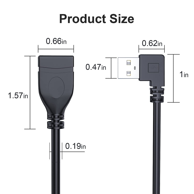 [Australia - AusPower] - SuperSpeed USB 3.0 Male to Female Extension Data Cable Right Angle 2PCS by Oxsubor(20CM,8IN)（Notice:pls Check The Right Angle in Picture 