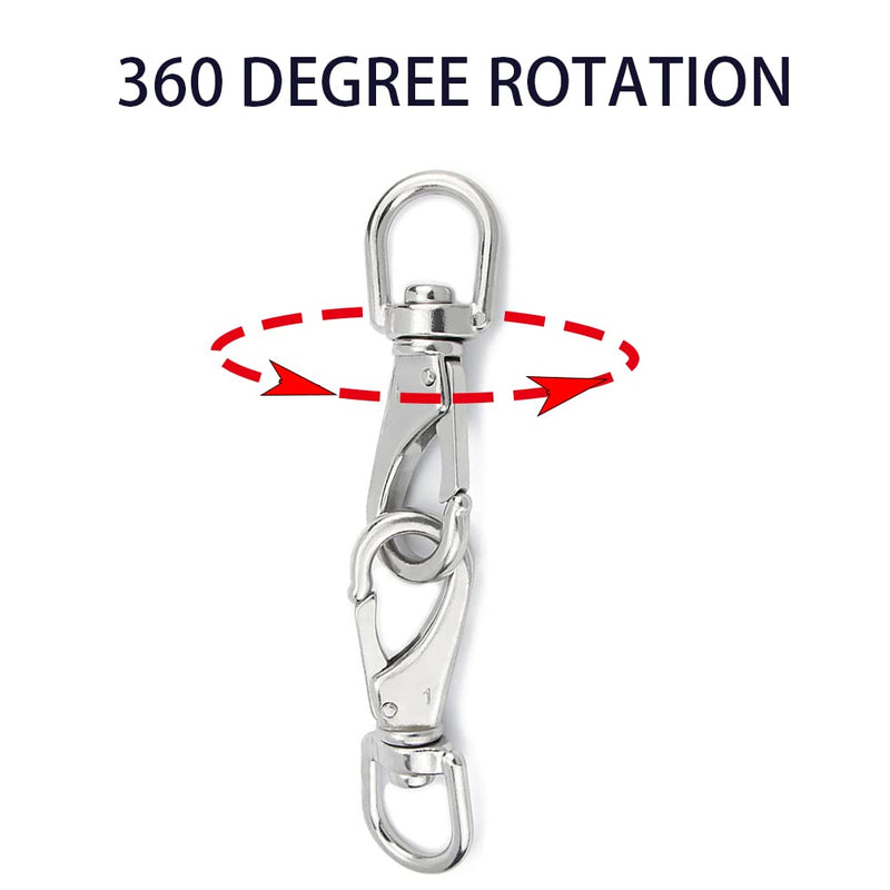 [Australia - AusPower] - MIKMAYTOO Stainless Steel Swivel Eye Snap Hook, Snap Clips Scuba Diving Clips, Bird Feeders, Lag Clips, Flag Pole Rope, Dog Leash Hook, Keychains, Anchor Chain M4-2PCS 