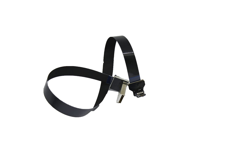 [Australia - AusPower] - LY tech Short Flat Slim Thin Ribbon FPC Micro USB Male 90 Degree Angled up to Standard USB A Male 90 Degree Angled for sync and Charging Black (30CM Micro USB 2 to Standard USB A Down) 30CM MICRO USB 2 to Standard USB A DOWN 