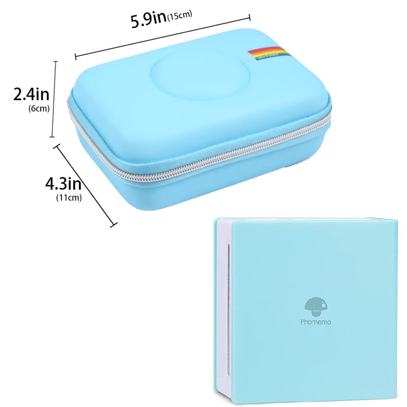 [Australia - AusPower] - Leayjeen Printers Case Compatible with Phomemo/Memoking/Ponek/SUNLONG M02 Portable Pocket Printer and Mini Bluetooth Wireless Thermal Sticker Printer(Case Only) blue 