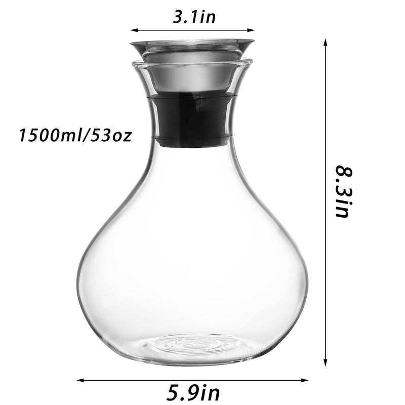 [Australia - AusPower] - SOUJOY 53 Oz Glass Carafe with Lid, 1.5L Heat Resistant Borosilicate Water Pitcher, Hot and Ice Tea Pitcher for Homemade Beverage, Milk, Coffee, Serving Wine 