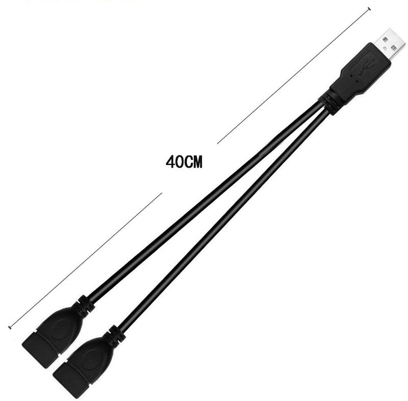 [Australia - AusPower] - USB Splitter,USB Charger Cable,USB A 2.0 Male to Dual USB Female Jack Y Splitter Charging Cable for Laptop/Car/Data Transmission / Charging Etc. (2 Pack) 