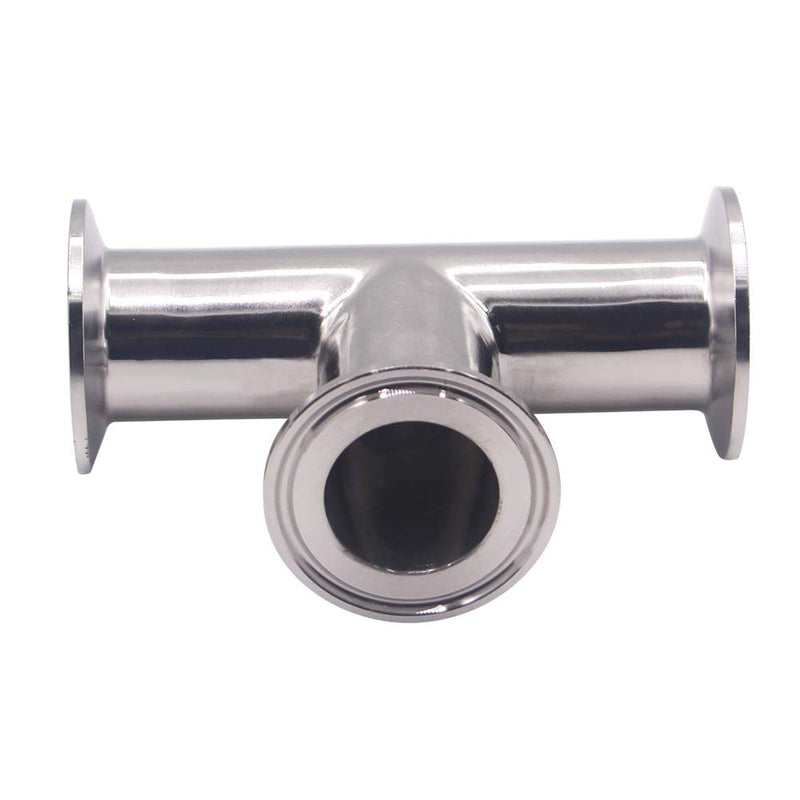 [Australia - AusPower] - DERNORD Clamp Tee 3 Way Stainless Steel 304 with 3 Silicone Gaskets Fits 1.5" Tri Clamp, 38mm Pipe OD Sanitary Fittings (1.5 inch) 1.5 Inch 