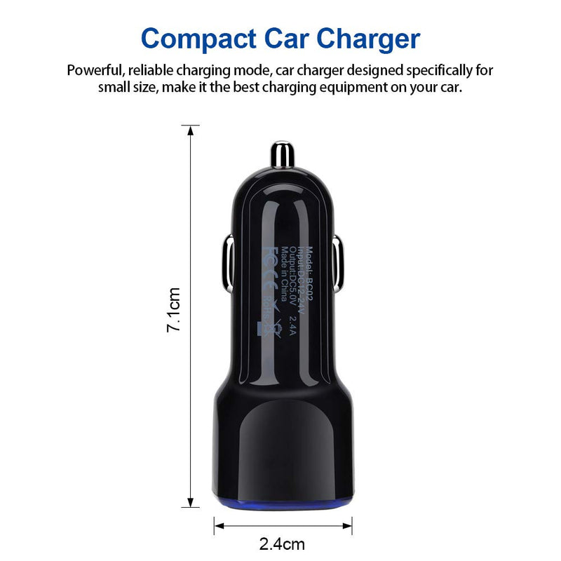 [Australia - AusPower] - Dual USB Car Charger, Wall Plug with 2 Pack Type C Cable for Samsung Galaxy A50 A20 S21 S21+ S20+ Ultra S10 Note 20 Ultra 10 A51 A71 A10E S10E Blue, black 