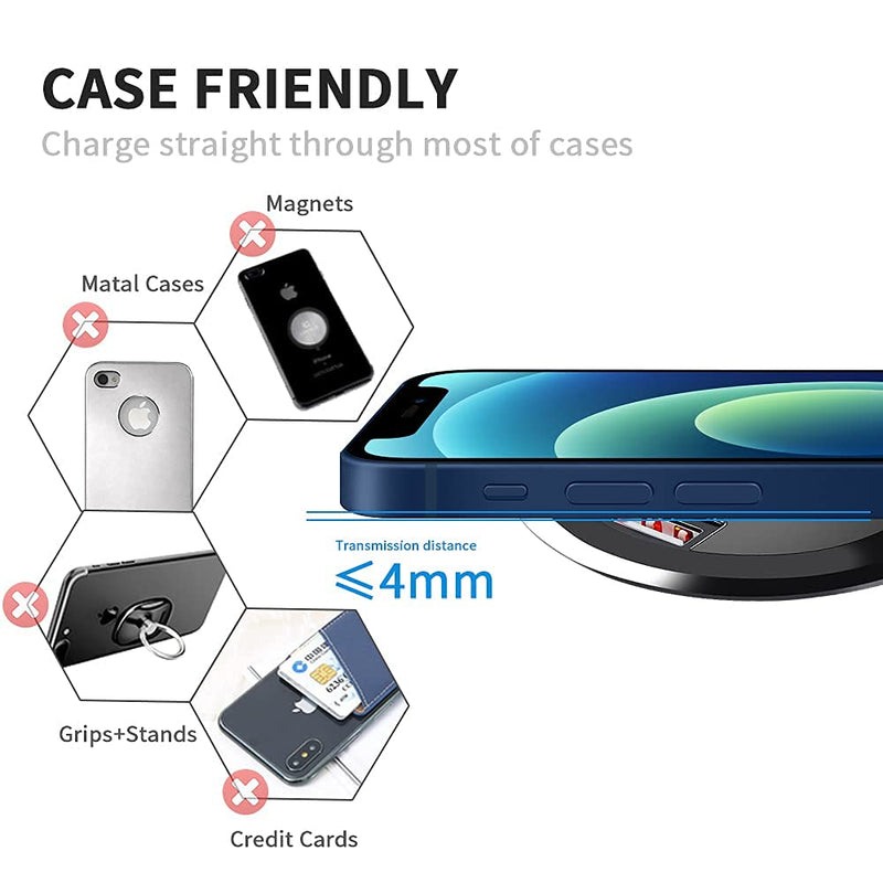 [Australia - AusPower] - Uxundki Wireless Charger with QC3.0 Adapter, 15W Max Fast Desktop Grommet Power Wireless Charging Pad Compatible with iPhone 12/12 Pro Max/11/11 Pro Max/XR/XS/X, Samsung Galaxy S21/S20/Note 20/S10. 