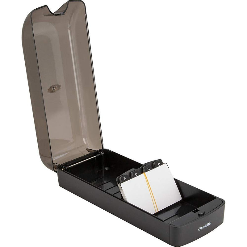 [Australia - AusPower] - Lorell Business Card File Flat Card File, Black/Clear (LLR01029) 