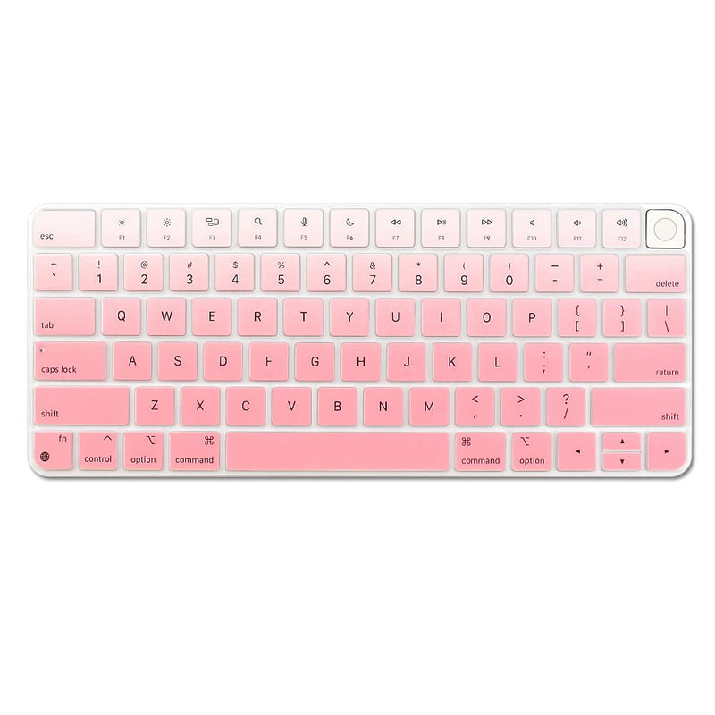 [Australia - AusPower] - ProElife Keyboard Cover Skin for Apple Magic Keyboard 3 (with Touch ID, Model: A2449, for 2021 iMac 24'' & 2022 Mac Studio with Silicon Chip) Accessories Ultra Thin Silicone Protector (Ombre Pink) Ombre Pink 
