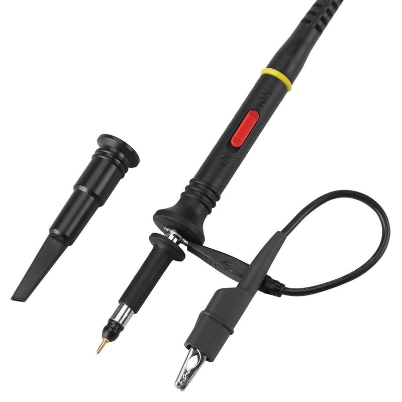 [Australia - AusPower] - 200Mhz Oscilloscope Probe Clip Scope Test BNC End Probe P2200 10X/1X Black with Adjust Tool Kits 